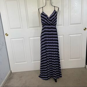 Gap Purple and Black Striped Maxi Dress. Medium